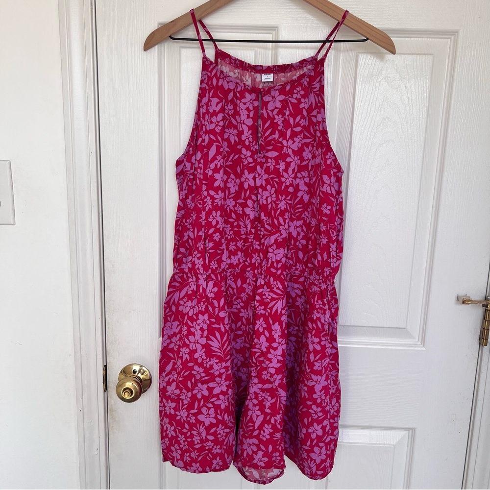 Old Navy - Pink Floral Sleeveless Romper / Size L